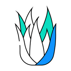 natural aloe vera line icon vector. natural aloe vera sign. isolated symbol illustration