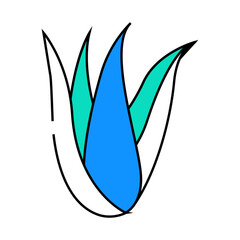 plant aloe vera line icon vector. plant aloe vera sign. isolated symbol illustration