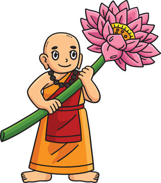recommend clip art: Buddhism Buddha with Giant Lotus Flower Clipart