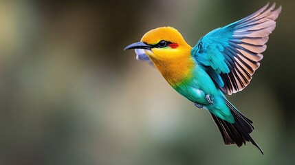 Obraz premium Vibrant BeeEater Bird in Flight