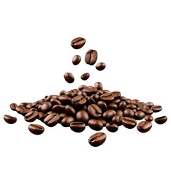 Obraz premium Falling Coffee Beans for Food and Beverage Design