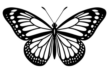 monarch butterfly silhouette vector illustration
