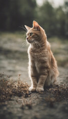 Obraz premium Maine Coon cat vertical