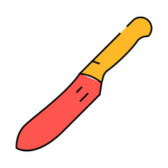 butcher meat knife line icon vector. butcher meat knife sign. isolated symbol illustration