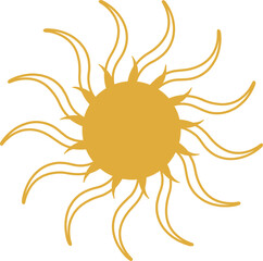 Boho style minimalist sun illustration