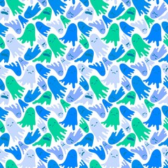Halloween ghost seamless cartoon pattern for wrapping paper and fabrics