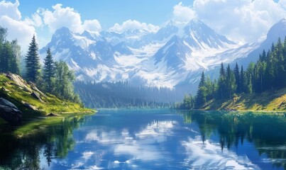 Fototapeta premium lake in mountains