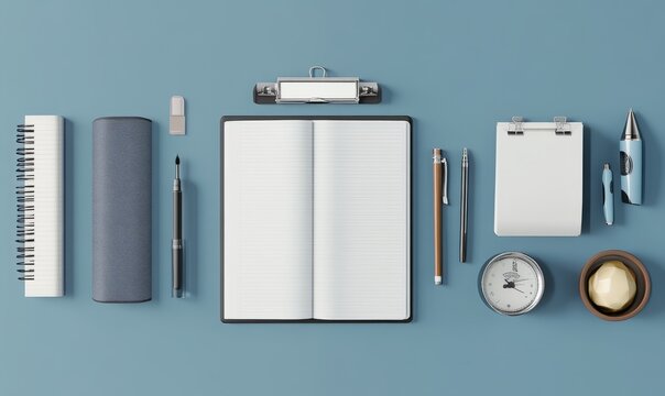 Office desk with consumables