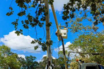 Power is being restored after power line was damaged during severe violent hurricane