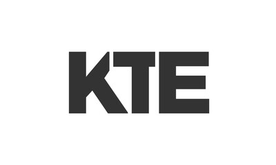 KTE logo design template with strong and modern bold text. Initial based vector logotype featuring simple and minimal typography. Trendy company identity.