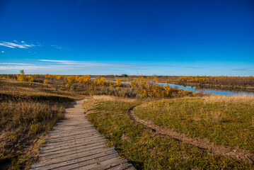 Autumn hike by the river