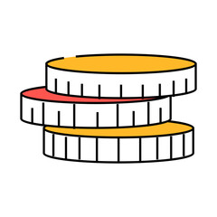 pile gold coin line icon vector. pile gold coin sign. isolated symbol illustration