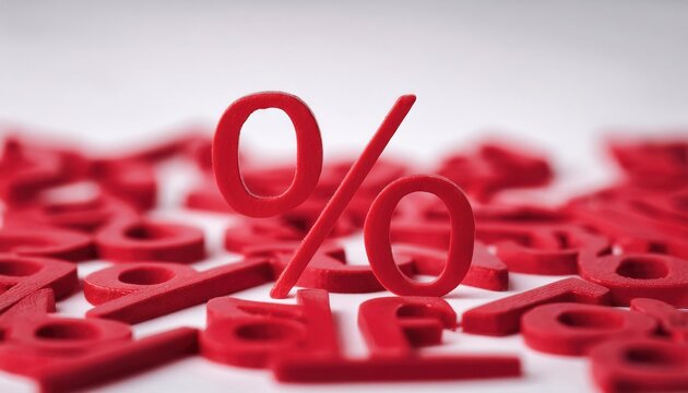 Discount Percentage Symbols on White Background