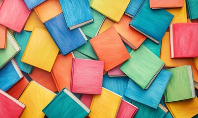 Fototapeta premium Colorful books pattern. Back to school concept
