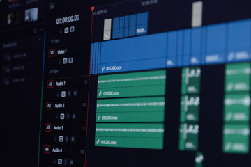 Timeline video editing program post-production video editing professional video editing. Concept: Video editing.