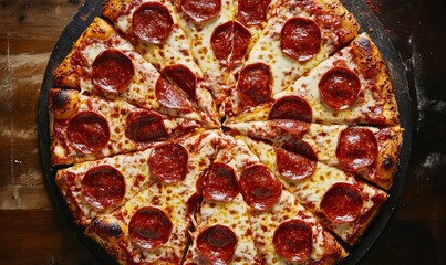 Top shot of new york style pizza
