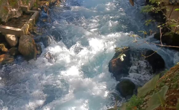 Majestic Oum Rabia Waterfall Flowing Through the Atlas Mountains, Khenifra Morocco