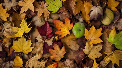 autumn leaves on the ground