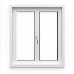 Modern white pvc window with double glazing and handle design