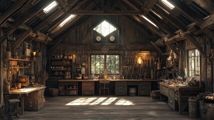 Fototapeta premium Rustic Workshop Interior