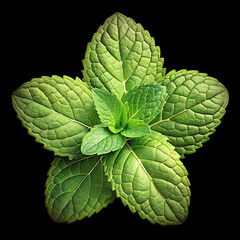 mint-leaves with black background