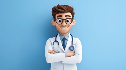 Friendly Doctor Character in a Clean Environment