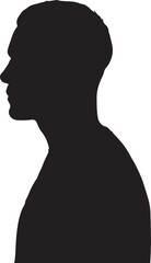 Isolated Vector Silhouette of a Side Profile Head