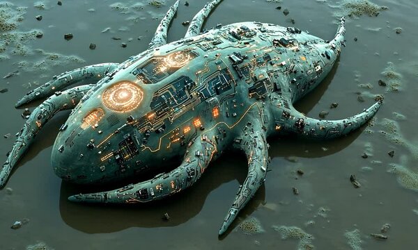Cybernetic Creature in Mud