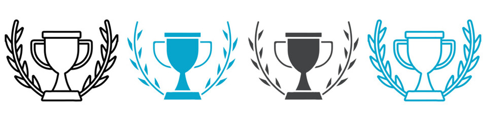 trophy icon Simple vector set isolated