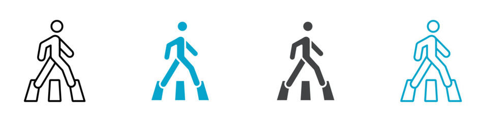 zebra crossing icon Simple vector set isolated