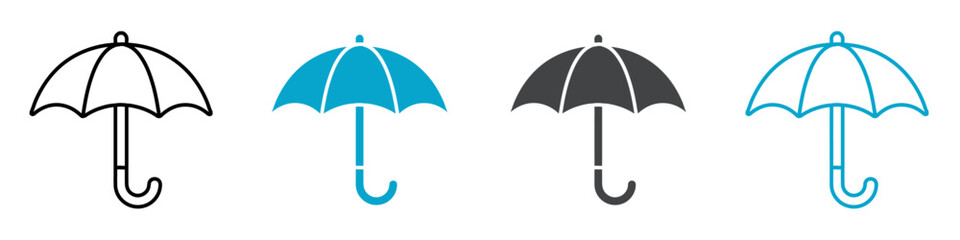 umbrella icon Simple vector set isolated