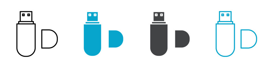 usb icon Simple vector set isolated