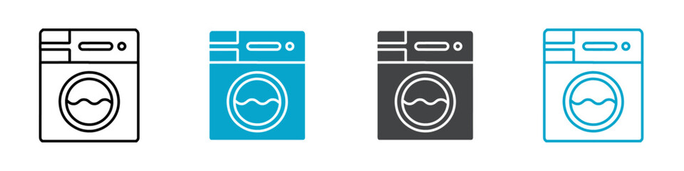 washing machine icon Simple vector set isolated