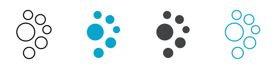 water bubbles icon Simple vector set isolated