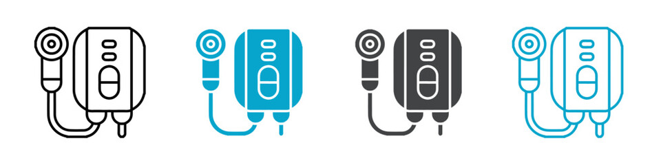 water heater icon Simple vector set isolated