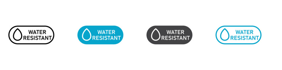 water resistant icon Simple vector set isolated