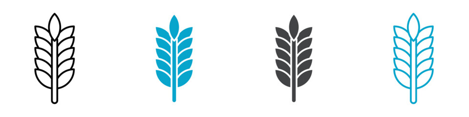 wheat icon Simple vector set isolated