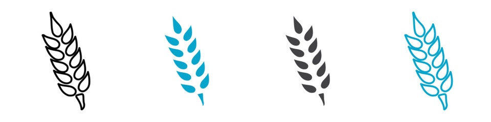 wheat icon Simple vector set isolated