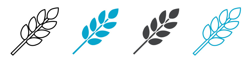 wheat icon Simple vector set isolated