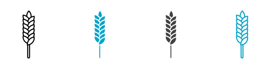 wheat icon Simple vector set isolated