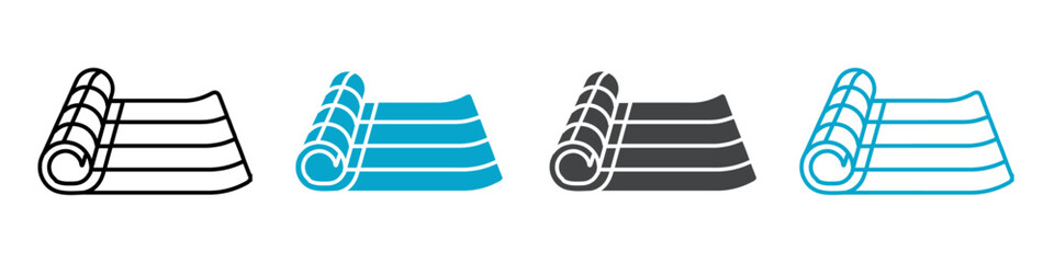 yoga mat icon Simple vector set isolated