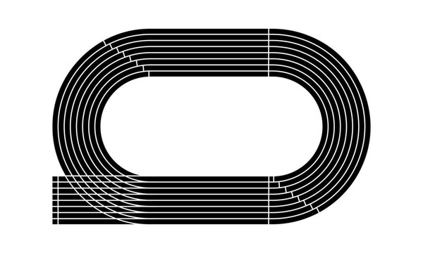 Running Track Clipart Black And White