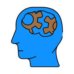 think brain human line icon vector. think brain human sign. isolated symbol illustration