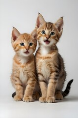 Obraz premium Multi-colored kittens with whie background