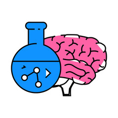 science brain line icon vector. science brain sign. isolated symbol illustration