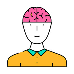 head brain human line icon vector. head brain human sign. isolated symbol illustration