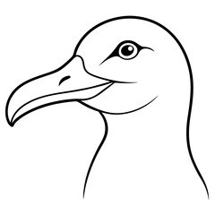 Albatross head silhouette vector 