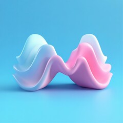 3D Sound Wave Icon: Visual Representation of Audio Illustration Logo