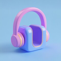 3D Audio File Icon: Digital Sound Recording Format Illustration Logo