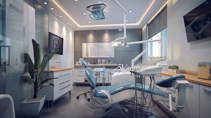 Modern dental clinic with a dentist and patient engaged in a root canal discussion